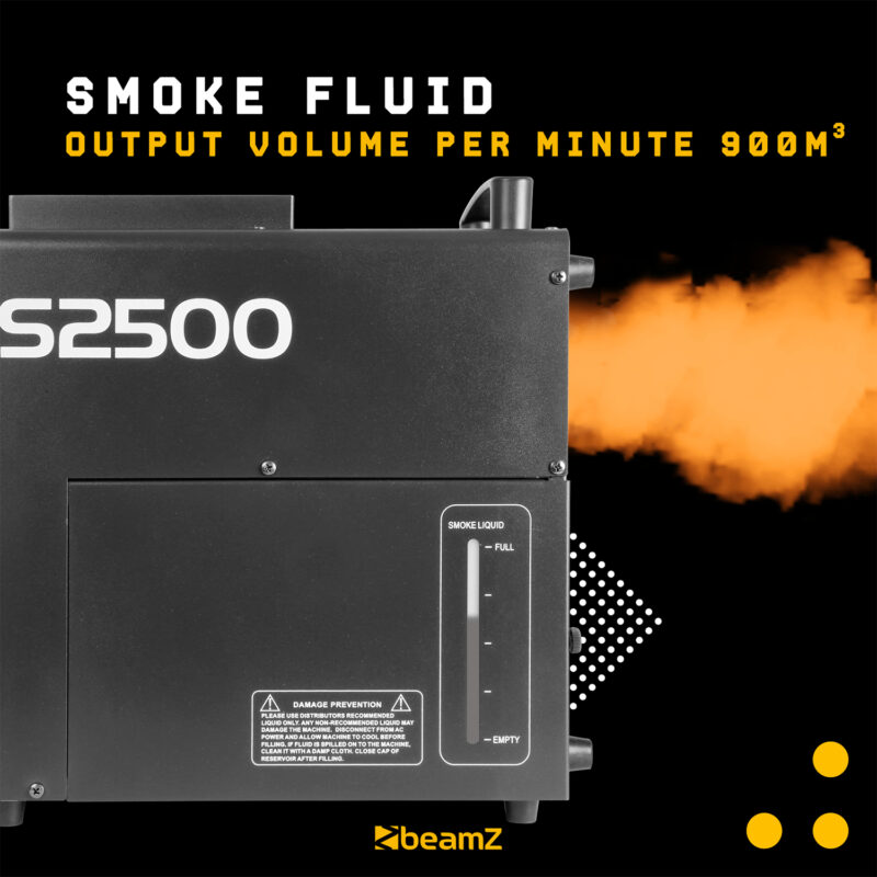 BeamZ S2500 DMX Smoke Machine with LED Light Effect
