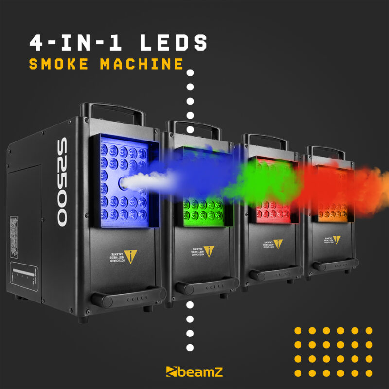 BeamZ S2500 DMX Smoke Machine with LED Light Effect