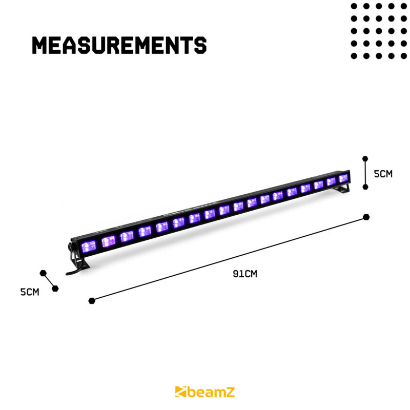 BeamZ BUV183 LED UV Blacklight Bar – 18x 3W