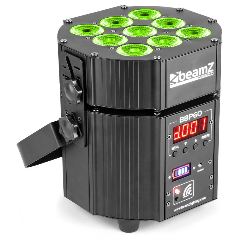 BeamZ BBP60 6x Wireless Battery Powered Uplighter with Charger Case