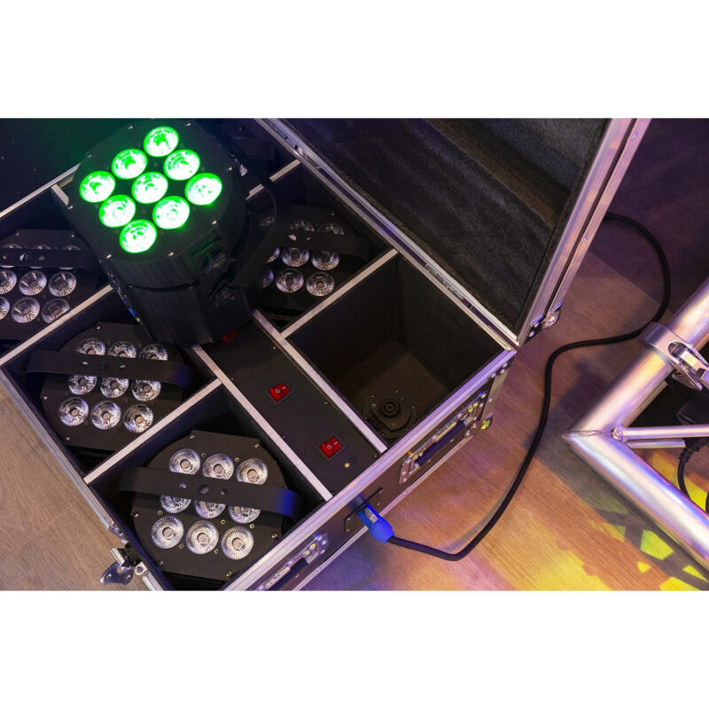 BeamZ BBP60 6x Wireless Battery Powered Uplighter with Charger Case