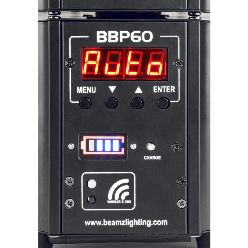 BeamZ BBP60 6x Wireless Battery Powered Uplighter with Charger Case