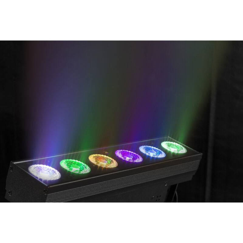 6x BeamZ BBB612 Battery LED Light Bar with Charger Flight Case
