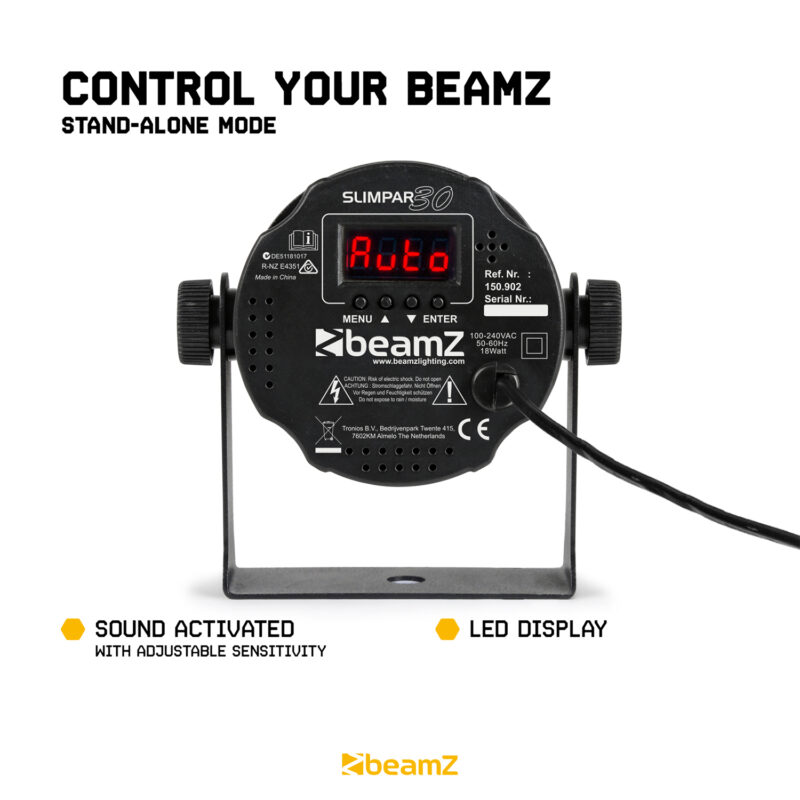 BeamZ SlimPar30 LED Par Can Light – 6x 3W