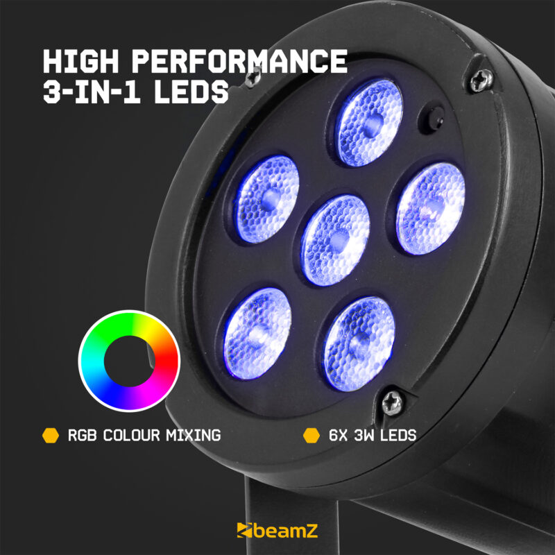 BeamZ SlimPar30 LED Par Can Light – 6x 3W