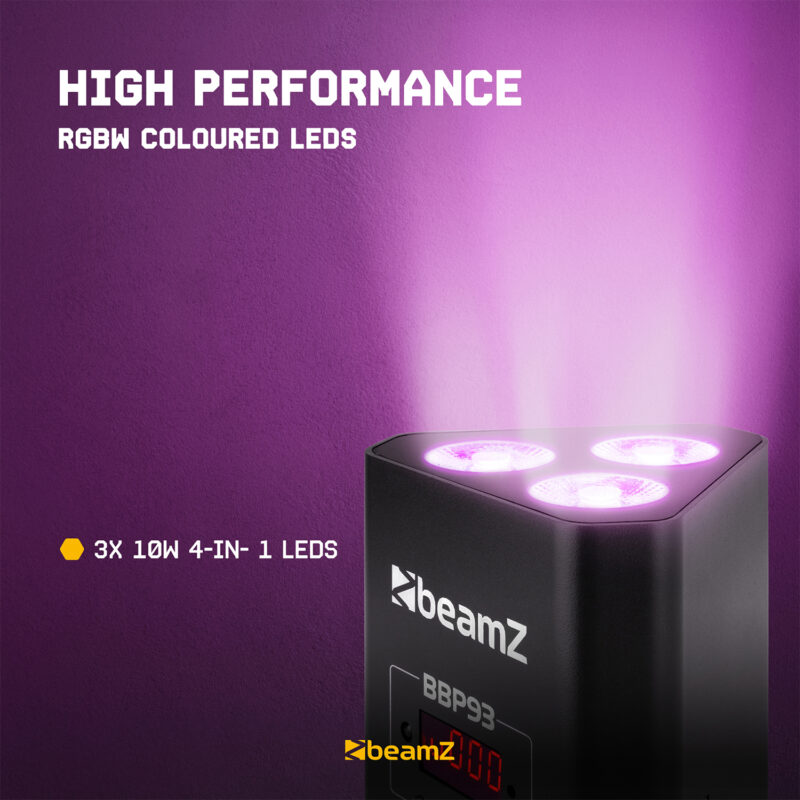 BeamZ BBP93 Wireless LED Battery Par Uplighter – 30W