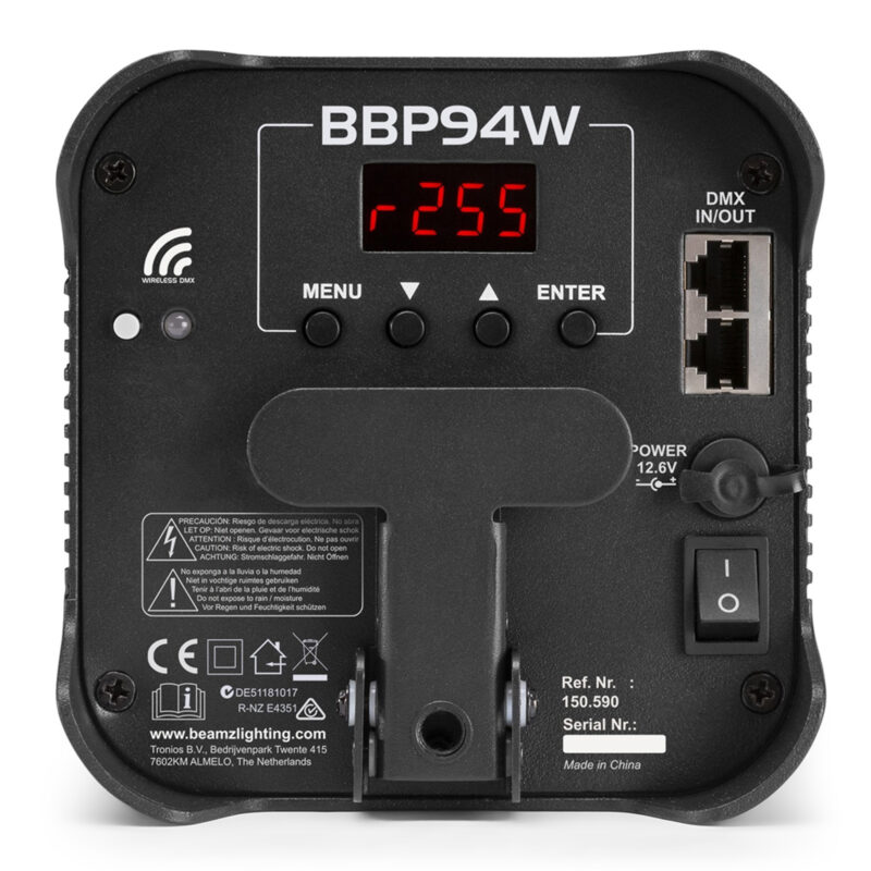 BeamZ BBP94W Battery Operated LED Uplighter with Wireless DMX – 48W