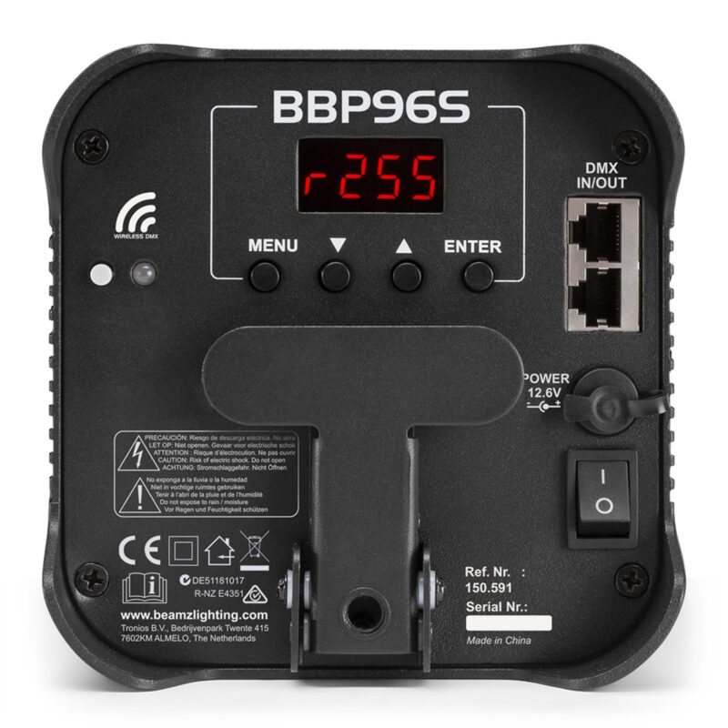 BeamZ BBP96S LED Battery Par Uplighter with Wireless DMX – 72W
