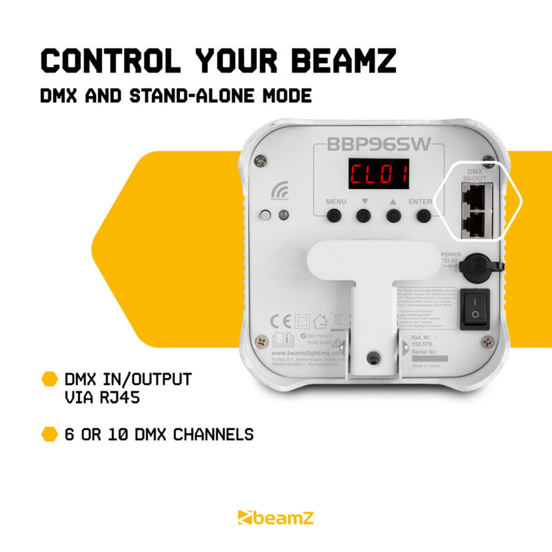 BeamZ BBP96SW Battery Par Uplighter with Wireless DMX – 72W