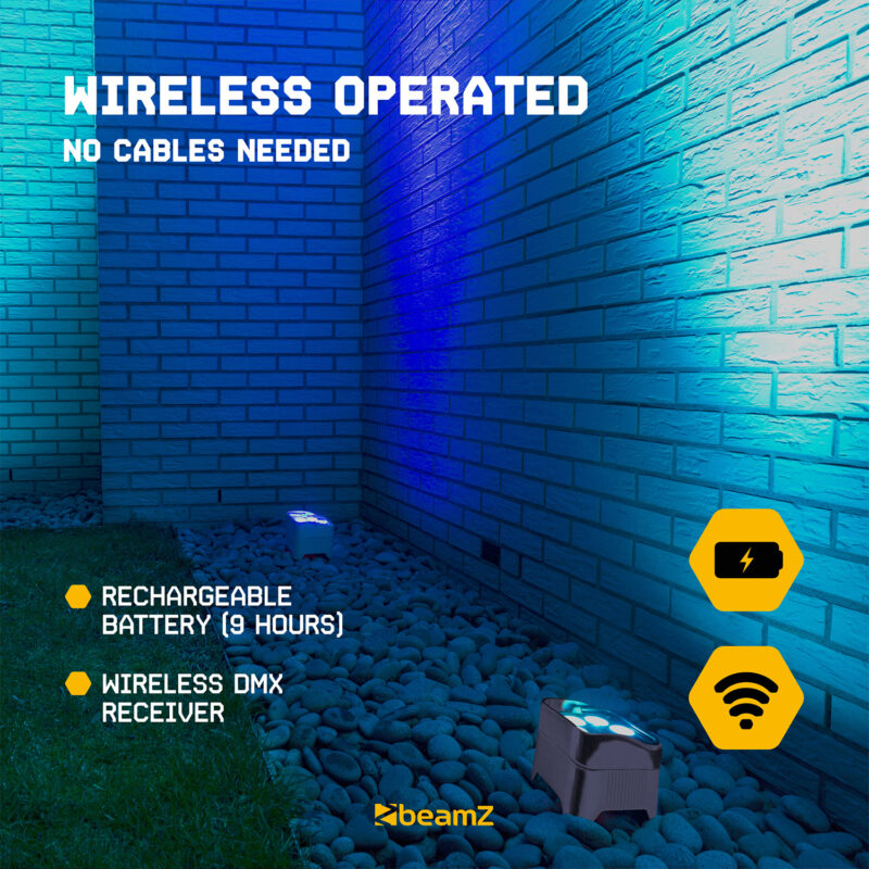 BeamZ BBP96SC Battery Par Uplighter with Wireless DMX – 72W