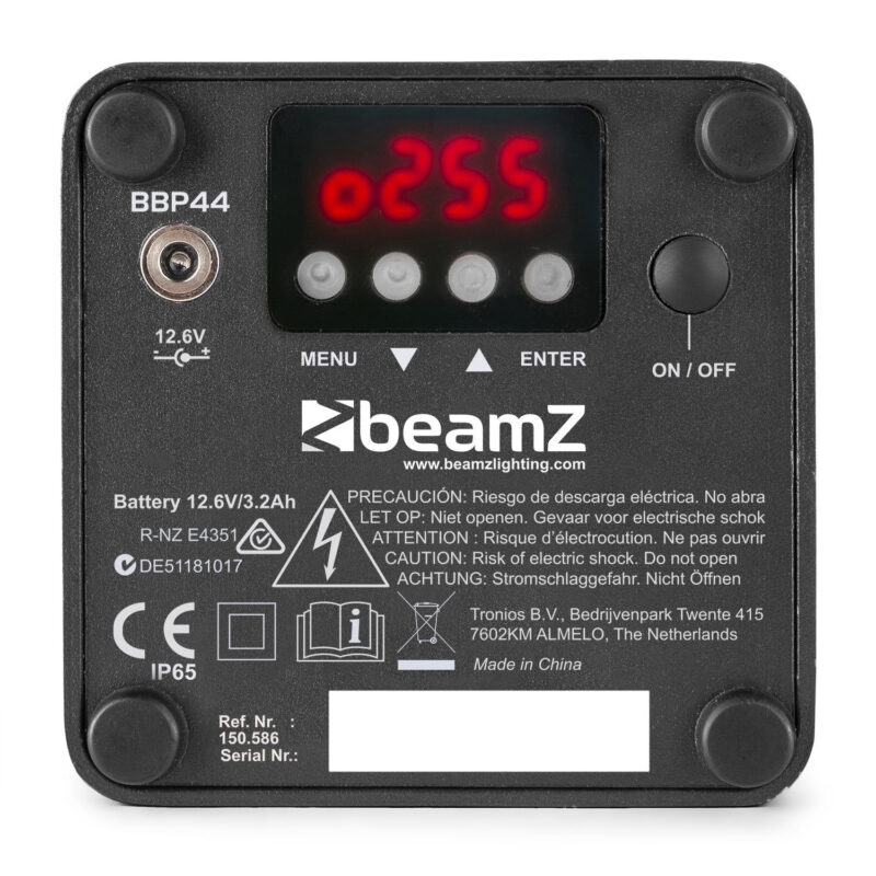 8x BeamZ BBP44 Wireless Battery Uplighters with Soft Case