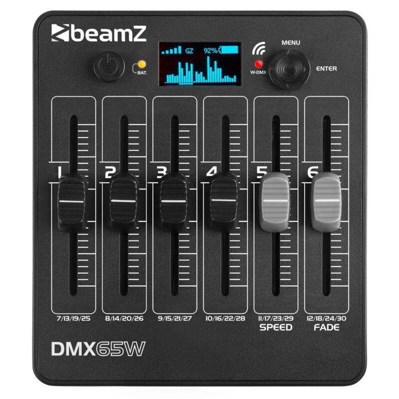 8x BeamZ BBP54 Wireless Uplighters, DMX Controller & Charger Case