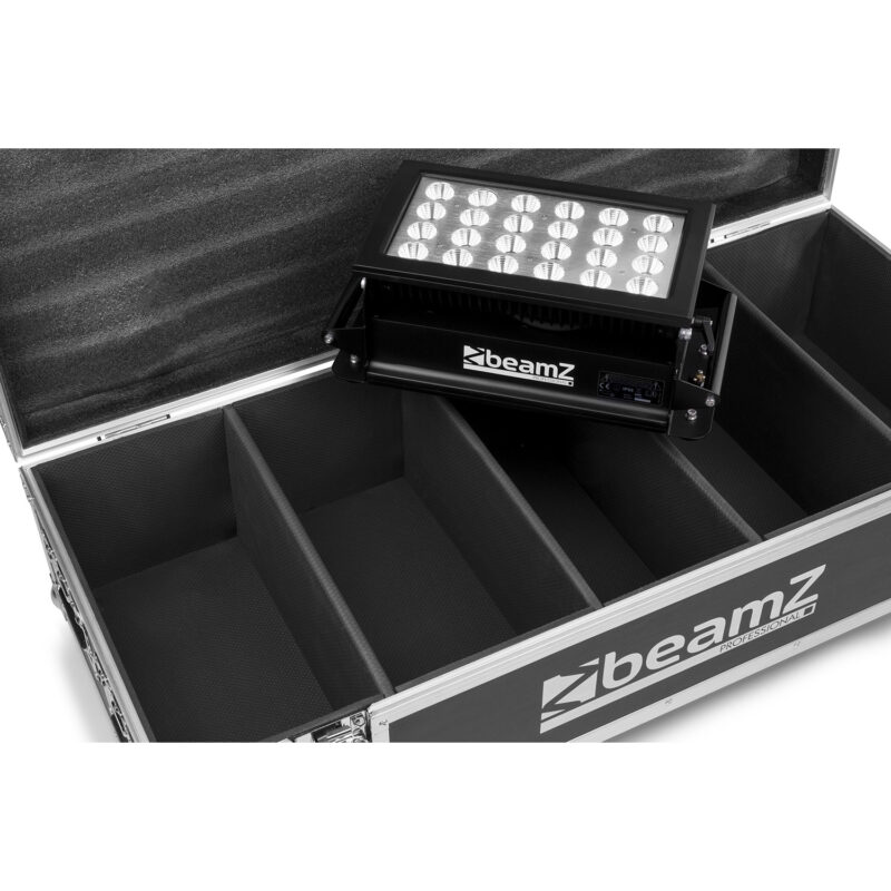 4x BeamZ Star-Color204W LED Architectural Flood Lights with Flight Case
