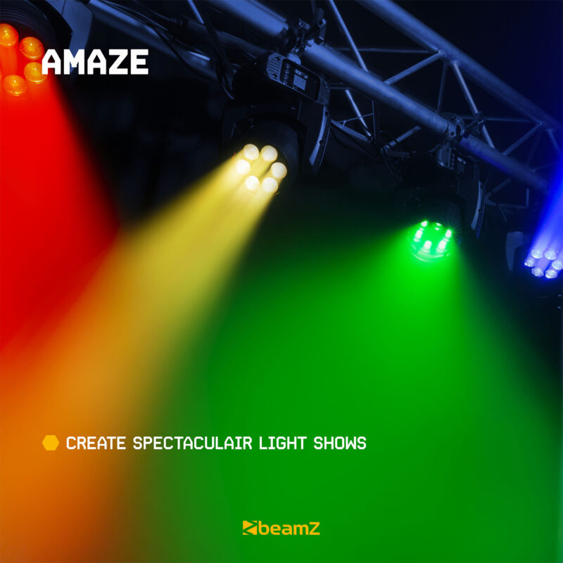 BeamZ Pro Fuze610Z LED Moving Head Wash Lights with Flight Case