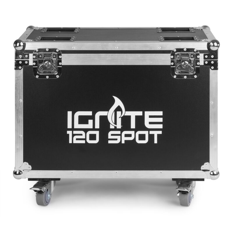 BeamZ Pro IGNITE120 LED Moving Head Spot Lights with Flight Case