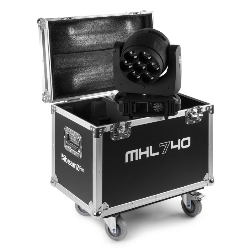 BeamZ Pro MHL740 LED Moving Head Wash Lights with Flight Case