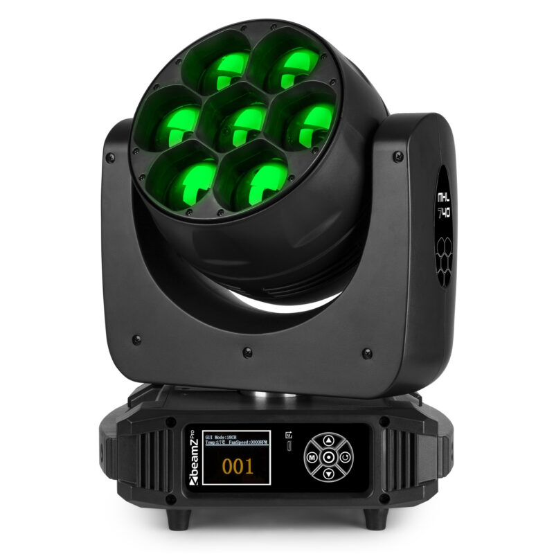 BeamZ Pro MHL740 LED Moving Head Wash Lights with Flight Case