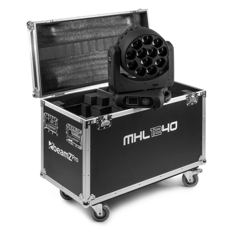 BeamZ Professional MHL1240 Moving Head Wash Lights with Flight Case