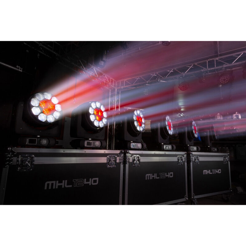 BeamZ Professional MHL1240 Moving Head Wash Lights with Flight Case