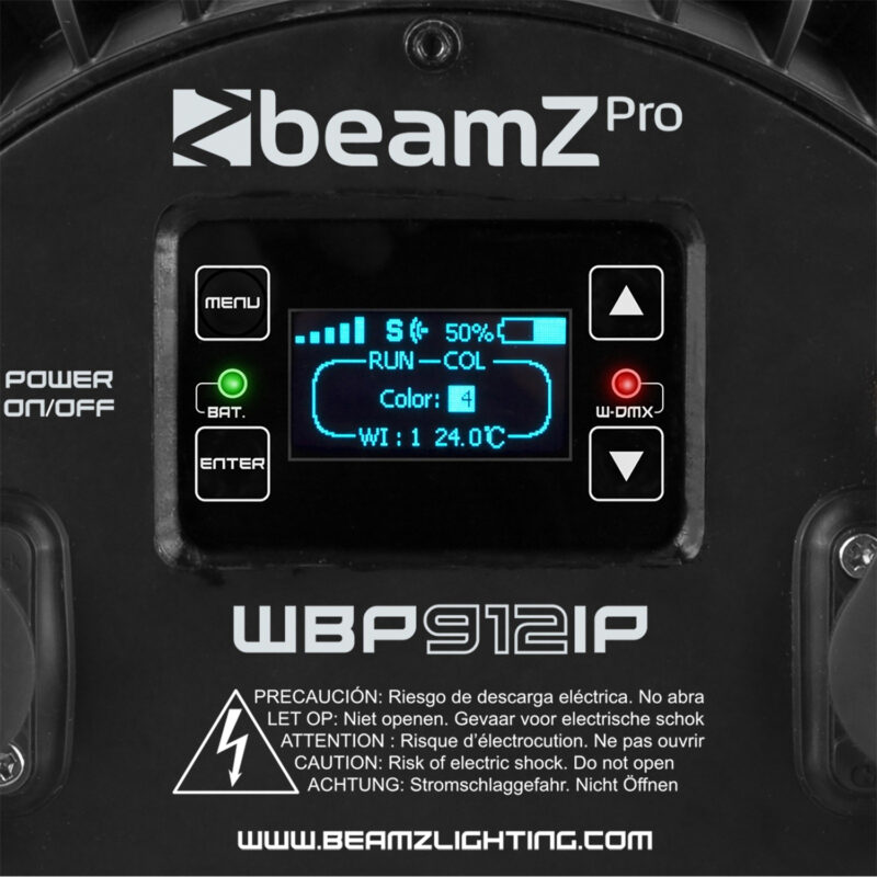 BeamZ WBP912IP Weatherproof Battery Powered LED Par Can Uplighter