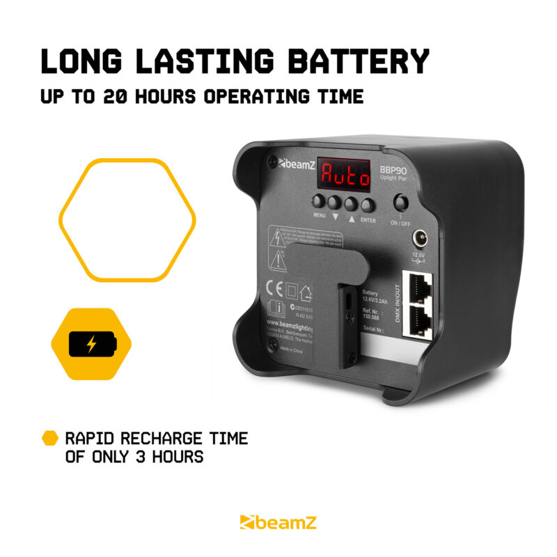 BeamZ BBP90 Wireless Battery Powered Uplighter