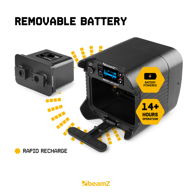 4x BeamZ BBP54 Weatherproof Battery Wireless Uplights with Soft Case