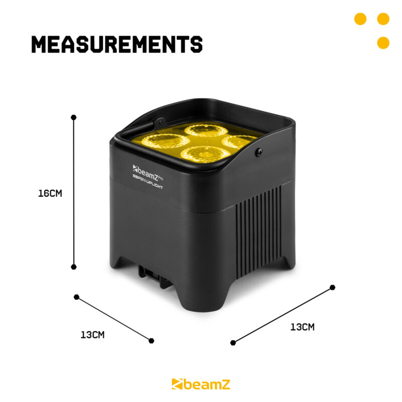 4x BeamZ BBP54 Weatherproof Battery Wireless Uplights with Soft Case