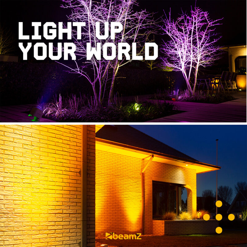 4x BeamZ BBP54 Weatherproof Battery Wireless Uplights with Soft Case