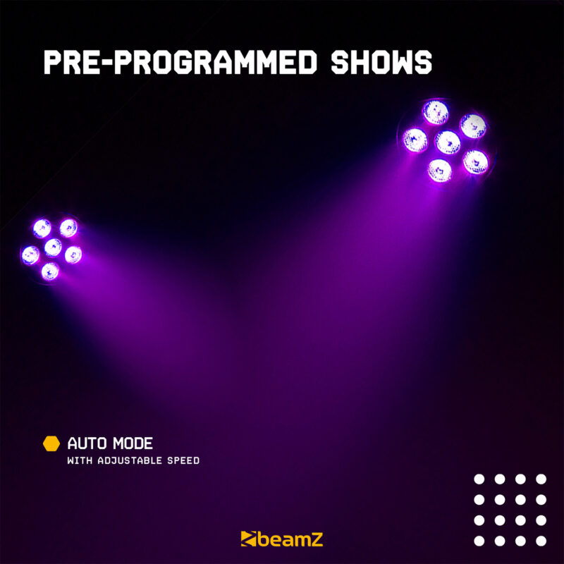 BeamZ SlimPar30 UV Par Can Light – 6x 2W