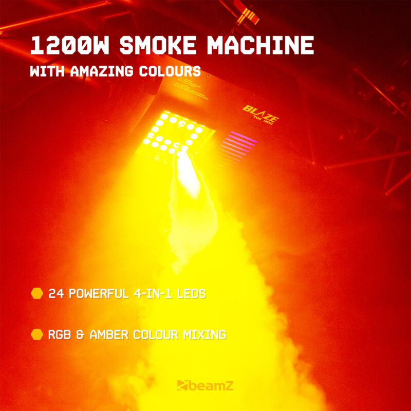 BeamZ BLAZE1200 1200W Vertical Smoke Machine 24x4W 4in1 LED