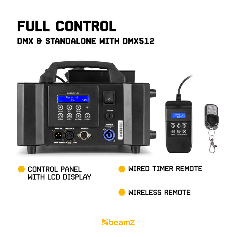 BeamZ BLAZE1200 1200W Vertical Smoke Machine 24x4W 4in1 LED