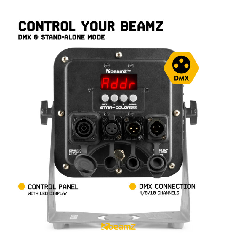 8x BeamZ Star-Color128 LED Architectural Flood Lights with Flight Case