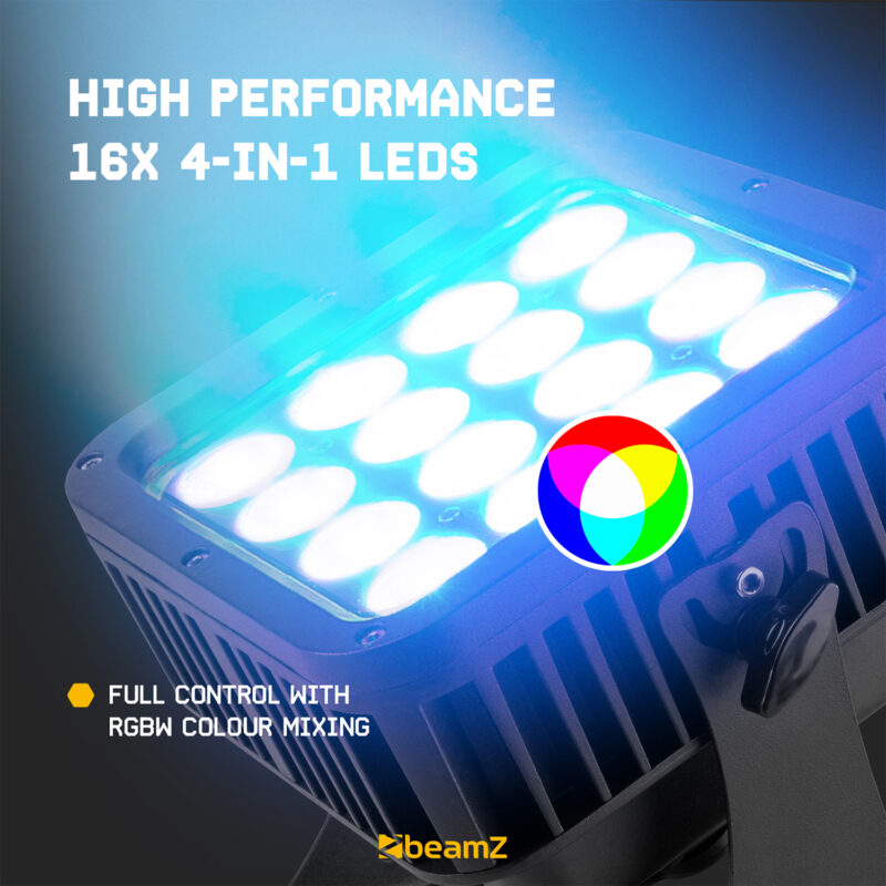 8x BeamZ Star-Color128 LED Architectural Flood Lights with Flight Case