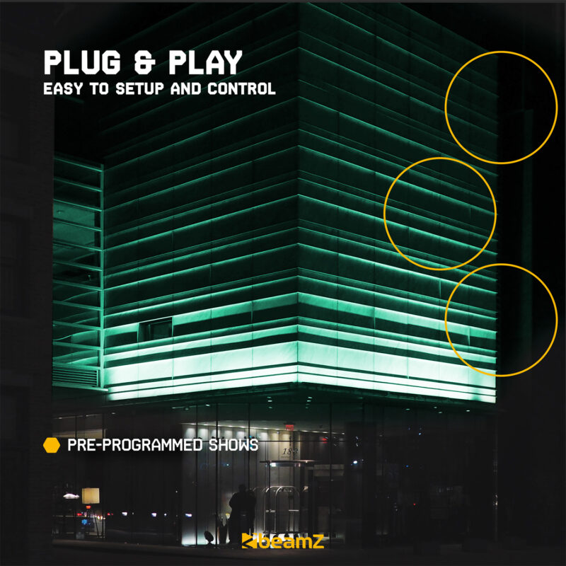 8x BeamZ Star-Color128 LED Architectural Flood Lights with Flight Case