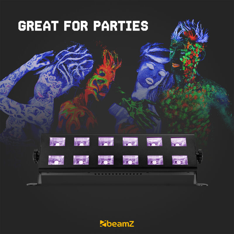 BeamZ BUV263 UV Blacklight Bar – 12x 3W LEDs