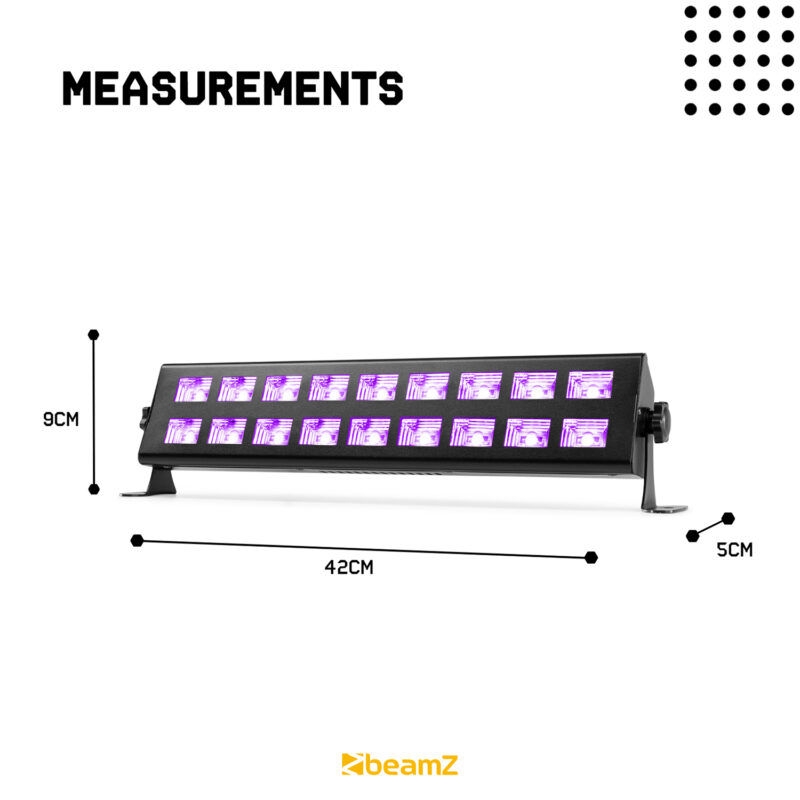 BeamZ BUV293 LED UV Blacklight Bar – 18x 3W