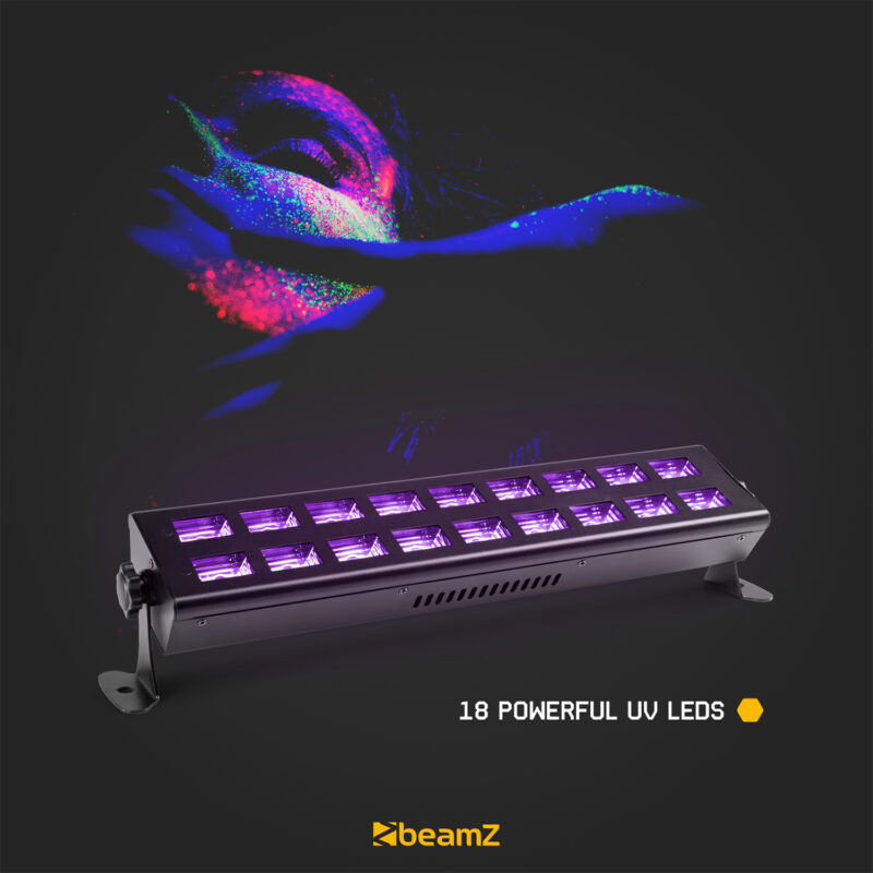 BeamZ BUV293 LED UV Blacklight Bar – 18x 3W