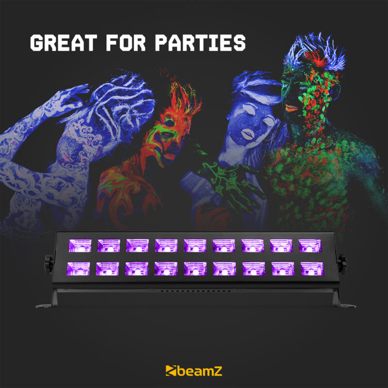 BeamZ BUV293 LED UV Blacklight Bar – 18x 3W