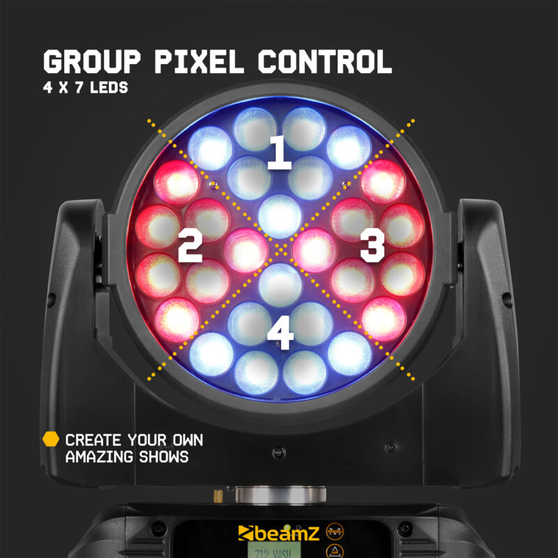 BeamZ Fuze2812 Moving Head Wash Lights with Zoom