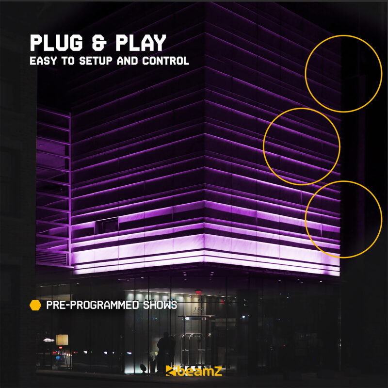 BeamZ StarColor72 Architectural Outdoor Wall Wash – 9x 8W RGBW