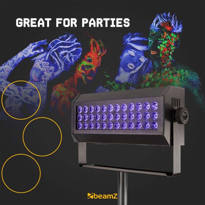 BeamZ Flood36UV LED UV Blacklight Panel with 36x 3W LEDs