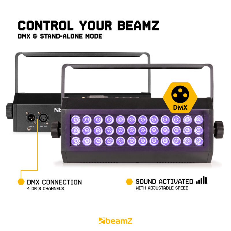 BeamZ Flood36UV LED UV Blacklight Panel with 36x 3W LEDs