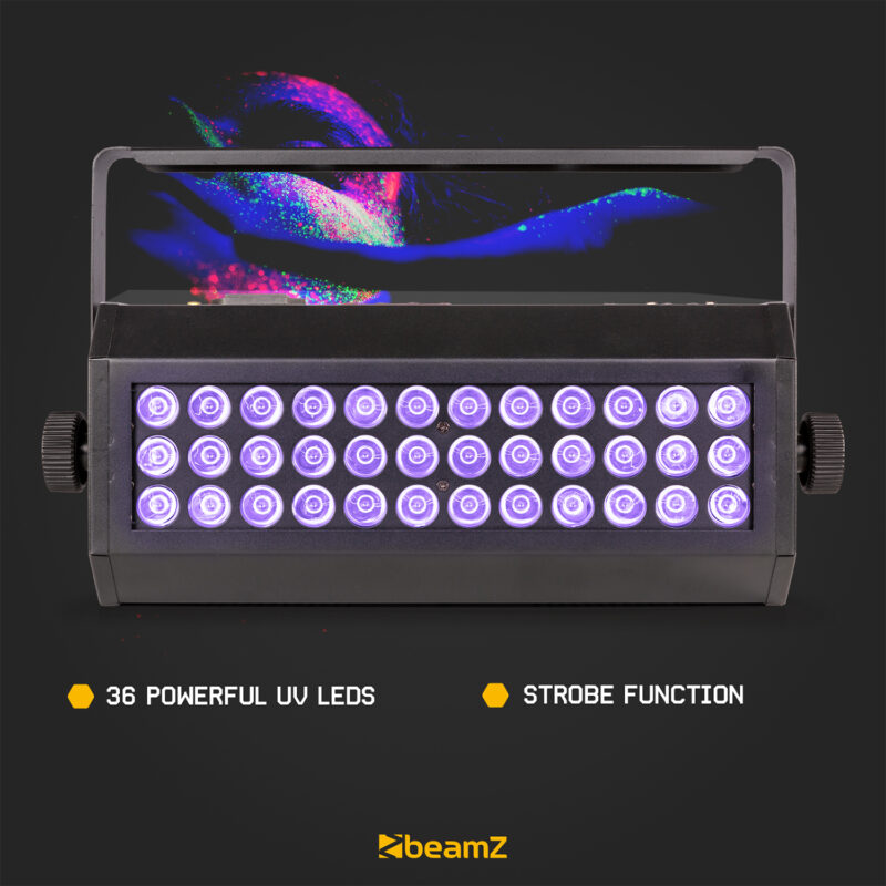 BeamZ Flood36UV LED UV Blacklight Panel with 36x 3W LEDs
