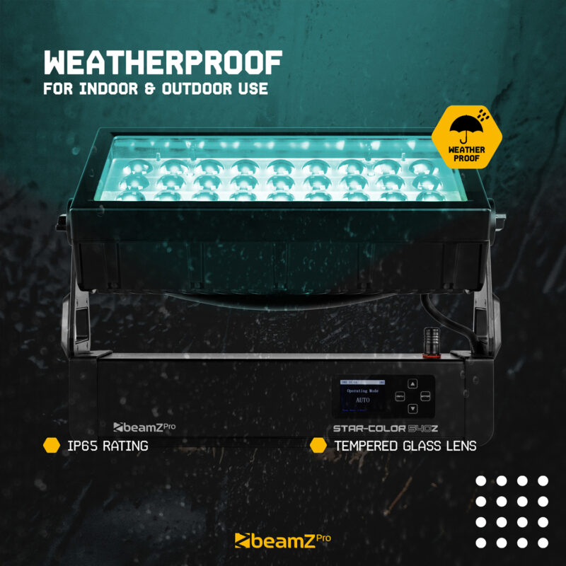 BeamZ Pro Star Color 540Z Architectural Wash Light with Zoom – 36x15W