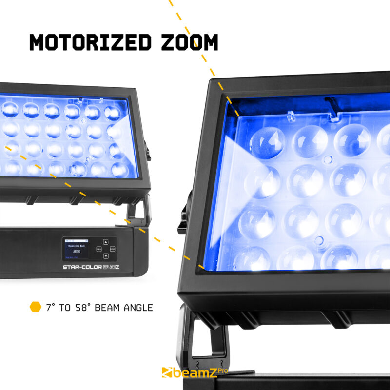 BeamZ Pro Star Color 540Z Architectural Wash Light with Zoom – 36x15W