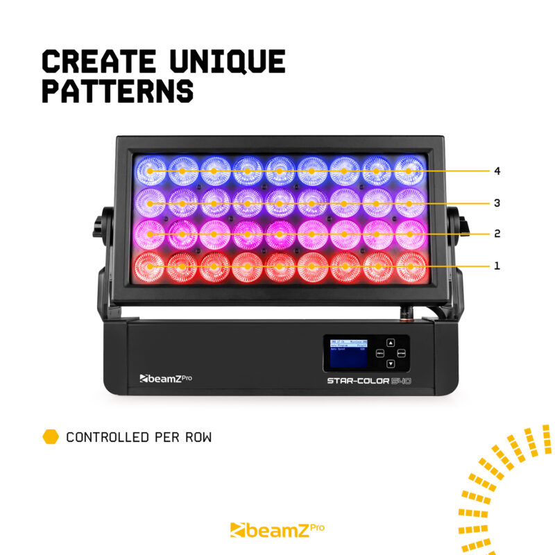 4x BeamZ Pro Star Color 540 Architectural Wash Lights with Flight Case