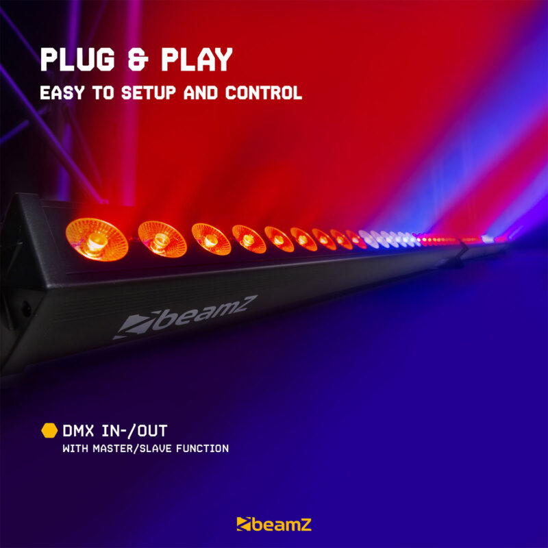 BeamZ LCB246 Aluminium LED Light Bar 24x6W RGBWA-UV