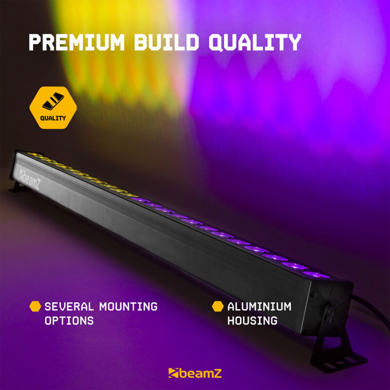 BeamZ LCB246 Aluminium LED Light Bar 24x6W RGBWA-UV