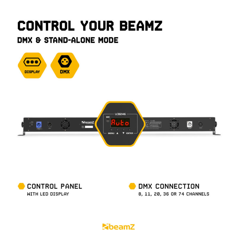 BeamZ LCB246 Aluminium LED Light Bar 24x6W RGBWA-UV