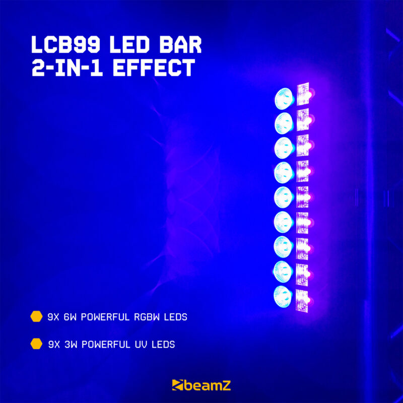 BeamZ LCB99 2-in-1 LED Light Effect Bar – RGBW & UV